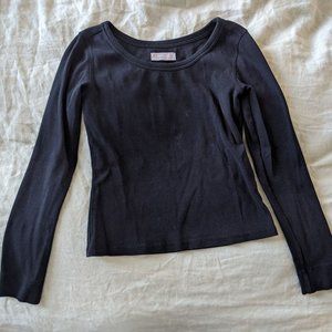 Everlane Long-Sleeve Ribbed Scoop-Neck Tee